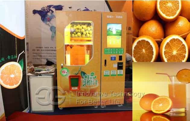 freshly squeezed orange juice vending machine