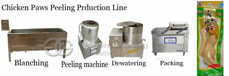 chicken feet processing machine