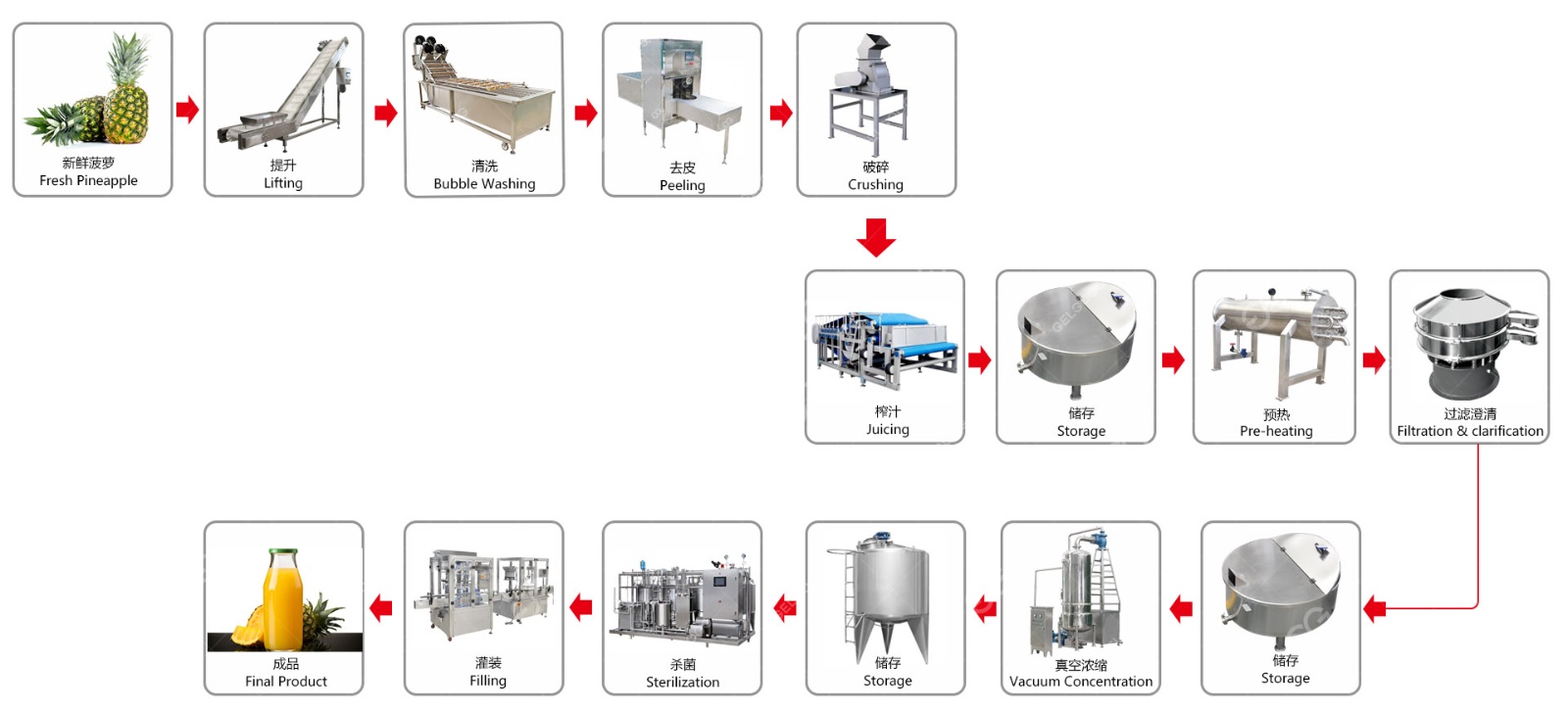 Pineapple Juice Processing Process
